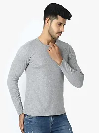 LE BOURGEOIS Men Round Neck Full Sleeve Casual Cotton T-Shirt-thumb3