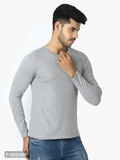 LE BOURGEOIS Men Round Neck Full Sleeve Casual Cotton T-Shirt-thumb4