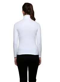 LE BOURGEOIS Women Slim Fit Casual Full Sleeve Highneck/Turtle-Neck Cotton Top-thumb3