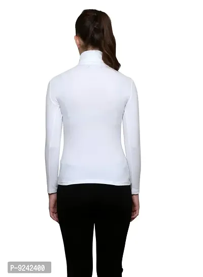 LE BOURGEOIS Women Slim Fit Casual Full Sleeve Highneck/Turtle-Neck Cotton Top-thumb4