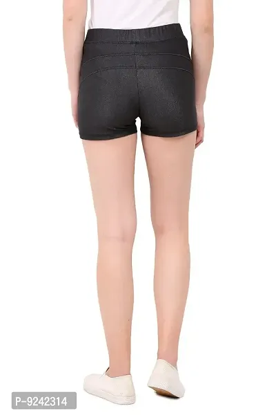 LE BOURGEOIS Women Waist Elastic Slim Fit Casual Poly Lycra Semi Stretchable Shorts/Active Wear/Sports-thumb4