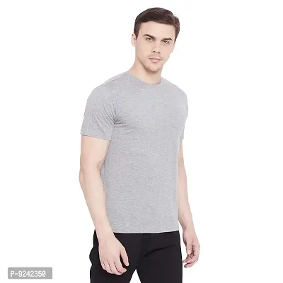 LE BOURGEOIS Men Solid Round Neck Half Sleeve T-Shirt-thumb3