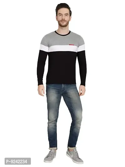 LE BOURGEOIS Men Colorblocked Full Sleeve T-Shirt-thumb5