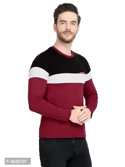 LE BOURGEOIS Men Colorblocked Full Sleeve T-Shirt-thumb3