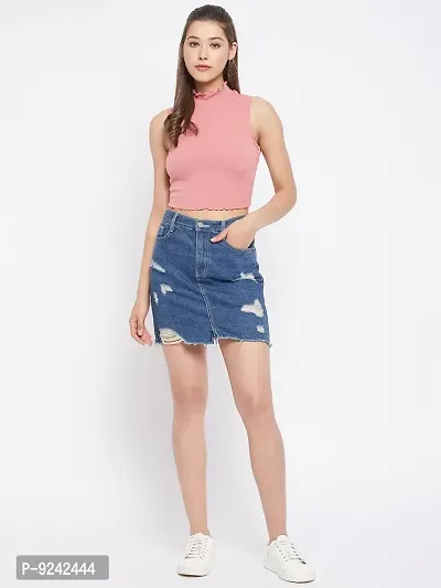 LE BOURGEOIS Women Solid Slim Fit Casual Crop Top-thumb4