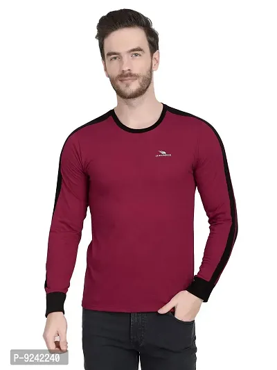 LE BOURGEOIS Men Solid Full Sleeve Casual T-Shirt-thumb0