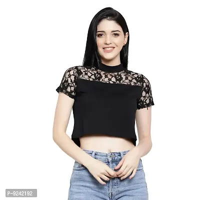 Buy Le Bourgeois black cut out net yoke full sleeve top for women Online at  Low Prices in India 