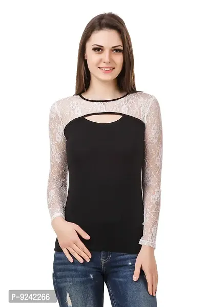 Buy LE BOURGEOIS Women Cut-Out Net Yoke Full Sleeve Casual Slim