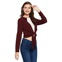 LE BOURGEOIS Women Solid Front Open Short Shrug-thumb3