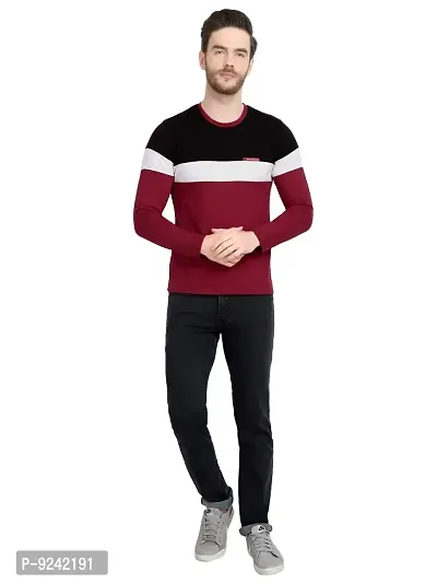 LE BOURGEOIS Men Colorblocked Full Sleeve T-Shirt-thumb5