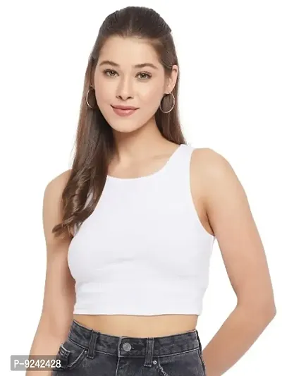 LE BOURGEOIS Women Solid Fit Crop Top-thumb0