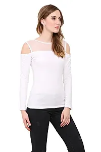 LE BOURGEOIS Women's T-Shirt (LB0145-L_White_Large)-thumb2