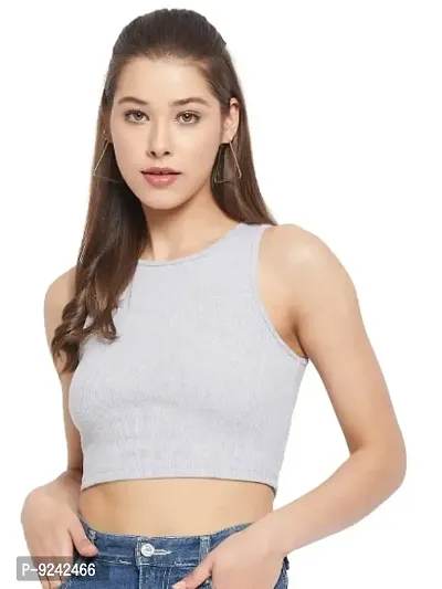 LE BOURGEOIS Women Solid Fit Crop Top