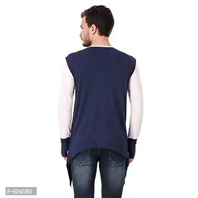 LE BOURGEOIS Round Neck Full Sleeve Asymmetric T-Shirt for Men-thumb4