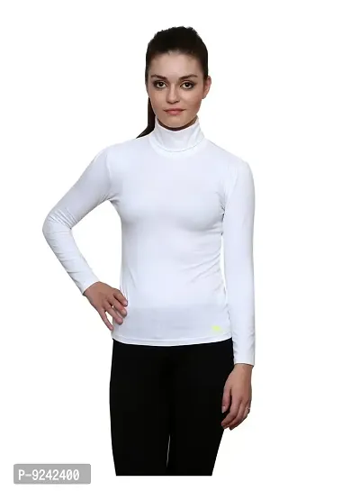 LE BOURGEOIS Women Slim Fit Casual Full Sleeve Highneck/Turtle-Neck Cotton Top-thumb0