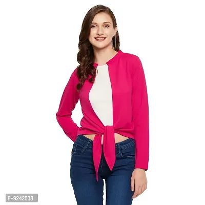 LE BOURGEOIS Women Solid Front Open Short Shrug