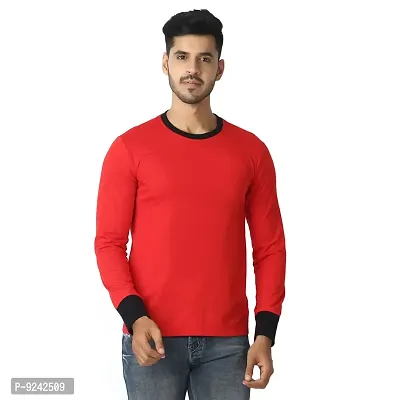 LE BOURGEOIS Men Round Neck Full Sleeve Solid Casual T-Shirt-thumb0