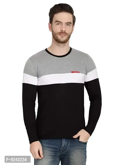 LE BOURGEOIS Men Colorblocked Full Sleeve T-Shirt-thumb0