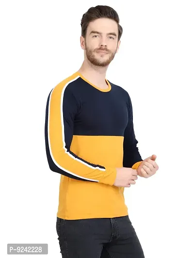 LE BOURGEOIS Men Colorblocked Full Sleeve Casual T-Shirt-thumb2