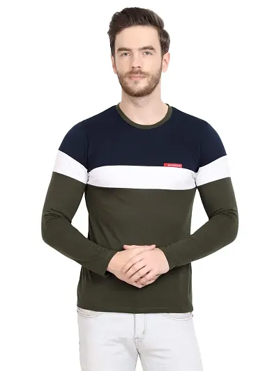 LE BOURGEOIS Men Colorblocked Full Sleeve T-Shirt