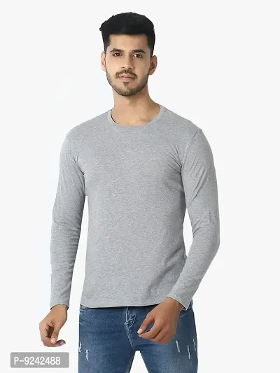 LE BOURGEOIS Men Round Neck Full Sleeve Casual Cotton T-Shirt-thumb2