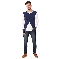 LE BOURGEOIS Round Neck Full Sleeve Asymmetric T-Shirt for Men-thumb4