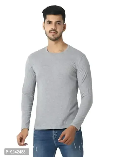 LE BOURGEOIS Men Round Neck Full Sleeve Casual Cotton T-Shirt-thumb0