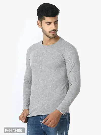 LE BOURGEOIS Men Round Neck Full Sleeve Casual Cotton T-Shirt-thumb3