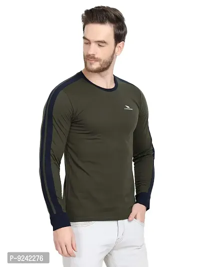 LE BOURGEOIS Men Solid Full Sleeve Casual T-Shirt-thumb3