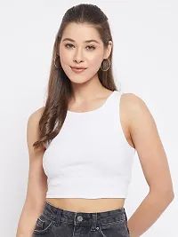 LE BOURGEOIS Women Solid Fit Crop Top-thumb1