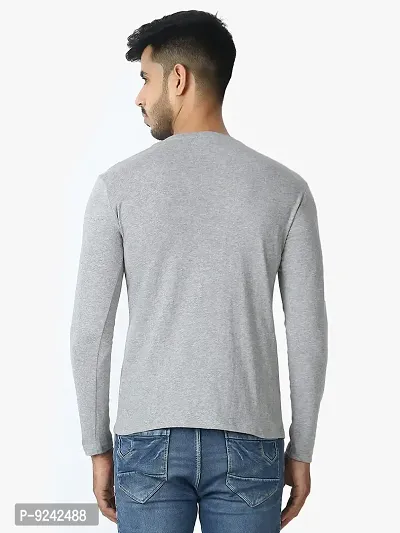 LE BOURGEOIS Men Round Neck Full Sleeve Casual Cotton T-Shirt-thumb5