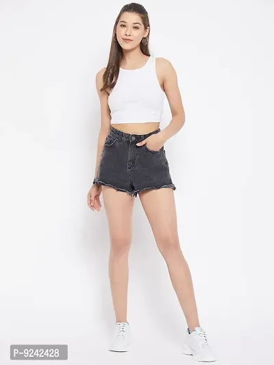 LE BOURGEOIS Women Solid Fit Crop Top-thumb3