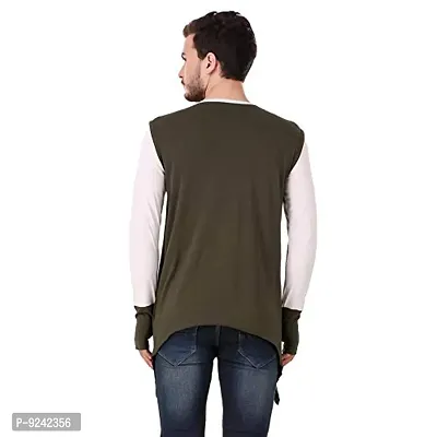 LE BOURGEOIS Round Neck Full Sleeve Asymmetric T-Shirt for Men-thumb4