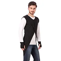 LE BOURGEOIS Round Neck Full Sleeve Asymmetric T-Shirt for Men-thumb2