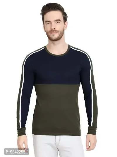 LE BOURGEOIS Men Colorblocked Full Sleeve Casual T-Shirt-thumb0