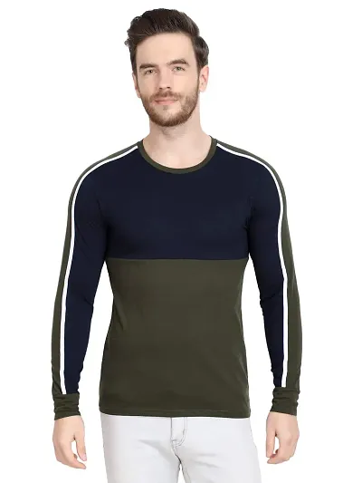 LE BOURGEOIS Men Colorblocked Full Sleeve Casual T-Shirt