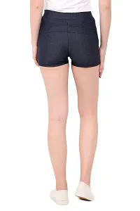 LE BOURGEOIS Women Waist Elastic Slim Fit Casual Poly Lycra Semi Stretchable Shorts/Active Wear/Sports-thumb3