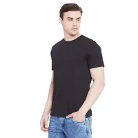 LE BOURGEOIS Men Solid Round Neck Half Sleeve T-Shirt-thumb1