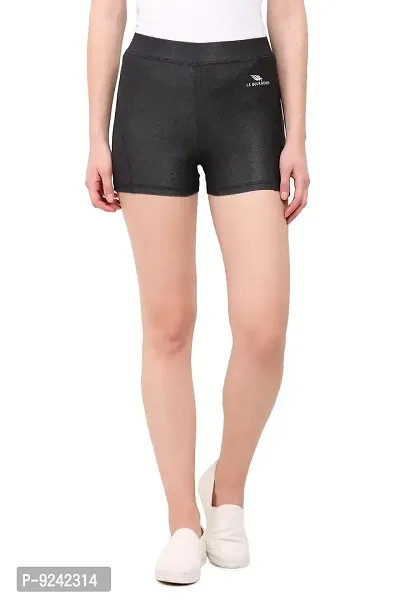 LE BOURGEOIS Women Waist Elastic Slim Fit Casual Poly Lycra Semi Stretchable Shorts/Active Wear/Sports