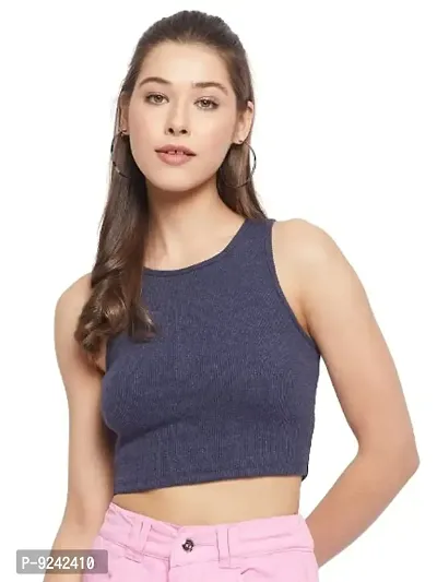LE BOURGEOIS Women Solid Fit Crop Top
