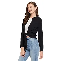 LE BOURGEOIS Women Solid Front Open Short Shrug-thumb2