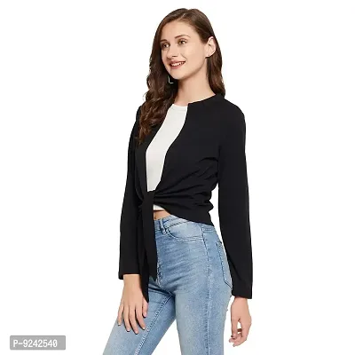 LE BOURGEOIS Women Solid Front Open Short Shrug-thumb3