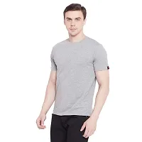 LE BOURGEOIS Men Solid Round Neck Half Sleeve T-Shirt-thumb1