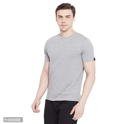 LE BOURGEOIS Men Solid Round Neck Half Sleeve T-Shirt-thumb2