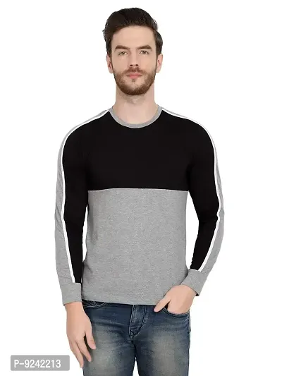 LE BOURGEOIS Men Colorblocked Full Sleeve Casual T-Shirt