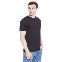 LE BOURGEOIS Men Solid Round Neck Half Sleeve T-Shirt-thumb2