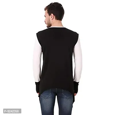 LE BOURGEOIS Round Neck Full Sleeve Asymmetric T-Shirt for Men-thumb4