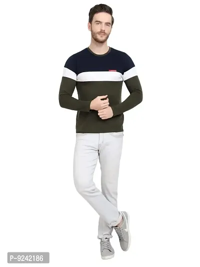 LE BOURGEOIS Men Colorblocked Full Sleeve T-Shirt-thumb5