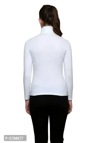 Women solid full sleeve high neck top-thumb2