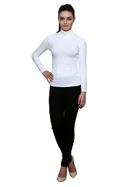 Women solid full sleeve high neck top-thumb2